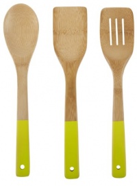 Core Bamboo 2968 3-Piece Colored Utensil Set, Lime