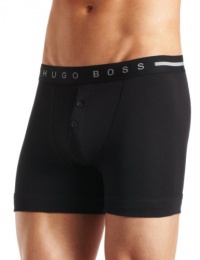 HUGO BOSS Men's Original Pure Cotton Rib Button Fly Boxer Brief