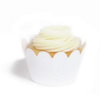 Dress My Cupcake Maya Mini White Cupcake Wrappers, Set of 18