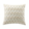 Echo Mykonos Stitching Square Pillow, White, 16 by 16-Inch