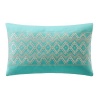 Echo Mykonos Sateen Oblong Pillow, Turquoise, 10 by 16-Inch