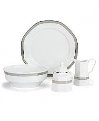 Ralph Lauren Equestrian Braid Platinum Fine China 5 Pc. Serving Set