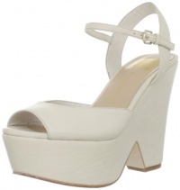 Dolce Vita Women's Jacobi Wedge Sandal,White Leather,6 M US