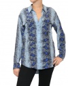 Women's Equipment Signature L/S Blouse in Powder Multi Size XS