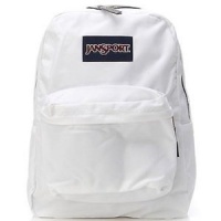 Jansport Classic Superbreak White Backpack for School Work or Play