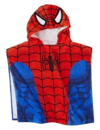 Marvel Spiderman Kids Hooded Poncho for Bath, Pool or Beach Towel