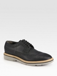 Take a step in the right direction in this exceptionally handsome lace-up design, set in perforated, vintage calfskin leather.Leather upperLeather liningMicro soleImported