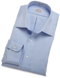 EAGLE Men's 100% Cotton Pinpoint Spread Collar Non Iron Long Sleeve Dress Shirt