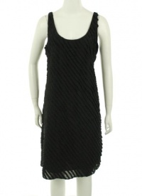 Eileen Fisher Scoop Neck Knee Length Tank Dress Black 8