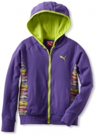 Puma - Kids Girls 2-6x Zip Up Printed Hoodie, Purple, 6X