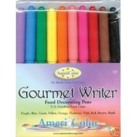 Gourmet Food Writer Edible Color Markers (10 color set) by AmeriColor