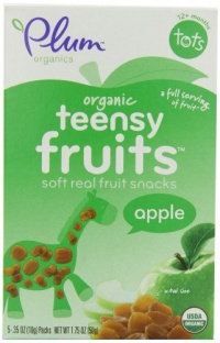 Plum Organics Tots Teensy Fruits, Apple, 5 Count (Pack of 8)