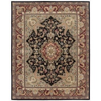 Nourison 2000 2005 Octagon Rug, Black, 10.0-Feet by 10.0-Feet