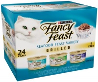 Fancy Feast Gourmet Cat Food, Grilled Seafood Variety Pack, 3-Ounce Cans (Pack of 24)