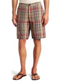 IZOD Men's Preppy Plaid Flat Front Short