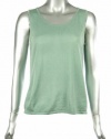 Eileen Fisher Womens Wool Scoop-neck Tank Petite Medium Green