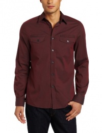 Kenneth Cole Men's Double Pocket Dobby Stripe Shirt