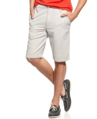 These classic seersucker shorts from Kenneth Cole Reaction add some polish to your casual summer look.