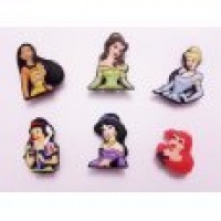 Disney Princess Shoe Charms 6 Pc Set - Jibbitz Croc Style