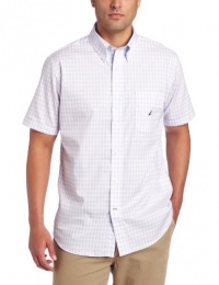 Nautica Men's Short Sleeve Wrinkle Resistant Mini Plaid Woven