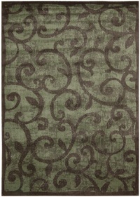 Nourison Interpretations Brown Contemporary Floral 2-Feet by 2.9-Feet Polyacrylic Area Rug