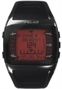 Polar FT60 Men's Heart Rate Monitor Watch (Black with Red Display)