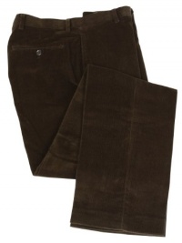 Ralph Lauren Mens Flat Front Dark Brown Corduroy Dress Pants