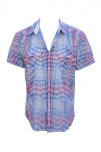 INC International Concepts Mens Multi Plaid Button Front SS Shirt