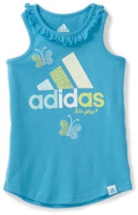 adidas Girls 2-6X Ruffle Tank Top, Medium Blue, 6