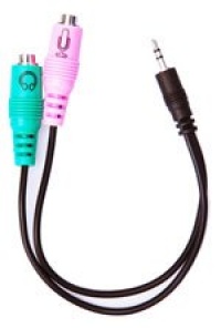 Headset Buddy Adapter: PC Headset to Phone Adapter PC35-PH25 - Use Computer Headset with Home/Cell Phones - Convert Dual 3.5mm to 2.5mm