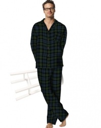 HANES Men's Flannel Pajamas - 21327 - Green/Navy Plaid, 2XL