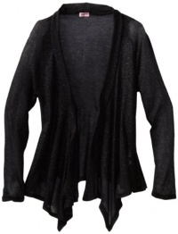 Splendid Girls 7-16 Foil Loose Knit Wrap Top, Black, 12