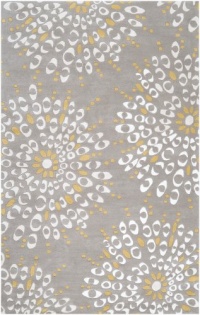 Area Rug 2x3 Rectangle Contemporary Gray Color - Surya Naya Rug from RugPal