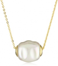 Majorica Vermeil 14mm White Baroque Pearl on 2 Row Pendant Necklace