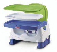 Fisher-Price Healthy Care Deluxe Booster Seat, Blue/Green/Gray