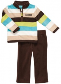 Carter's Boys Size 3-24 Months ''Little Man'' Striped Microfleece Pant Set (24 Months, Multi)