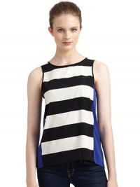 THE LOOKScoopneckStriped center panelColorblock design at side and backSleevelessCurved hemTHE FITAbout 24 from shoulder to hemTHE MATERIALPolyesterCARE & ORIGINDry cleanImportedModel shown is 5'11 (180cm) wearing US size Small.This item was originally available for purchase at Saks Fifth Avenue OFF 5TH stores. 