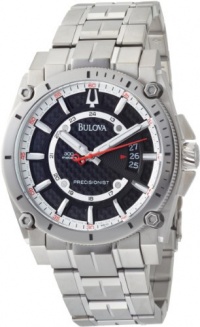 Bulova Men's 96B133 Precisionist Champlain Black Dial Steel Bracelet Watch