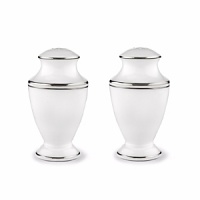 Double bands of platinum set in a distinctive Lenox pattern are an elegant accompaniment to your favorite recipes.