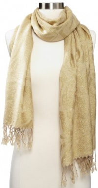 Lilly Pulitzer Women's Murfee Jacquard Wrap Scarf, Metallic Gold, One Size