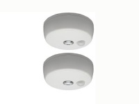 Mr. Beams MB982 Battery Operated Indoor/Outdoor Motion Sensing LED Ceiling Light, White, 2-Pack