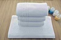 Luxury Hotel / Spa Collection - 4 piece Terry Bath Rug Set (Authentic Greek Key Design), 100% Genuine Turkish Cotton