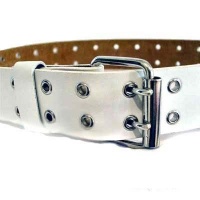 White & Silver Double Grommet Belt