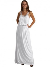 BCBGMAXAZRIA Interlock Jersey Gown White