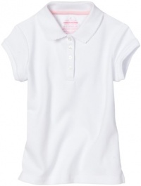 Nautica Sportswear Kids Girls 2-6x Short Sleeve Polo with Pico, White, Large