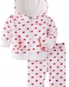 Calvin Klein Baby-girls Newborn Hooded Set, Red, 0-3 Months