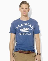 This classic-fitting T-shirt in soft, whisper-thin cotton jersey calls to your adventurous side with an Alaskan Air Rescue plane graphic at the chest.