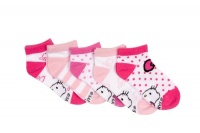 Hello Kitty Sports Girl's Socks (Pack of 5), Pink/White, Small/2T-3T