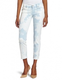 7 For All Mankind Women's Cloud Tie Dye Crop Roxanne Jean in Cloud Light Blue, Cloud Light Blue, 29