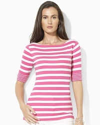 A chic boat neckline infuses the classic cotton jersey Benny tee with breezy, relaxed style.